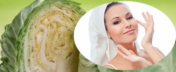 Mask with cabbage for skin tightening